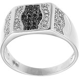 Мужское серебряное кольцо с куб. циркониями, 1653060