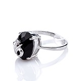 Женское серебряное кольцо с куб. цирконием и ониксом, 1671492