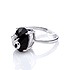 Женское серебряное кольцо с куб. цирконием и ониксом - фото 1
