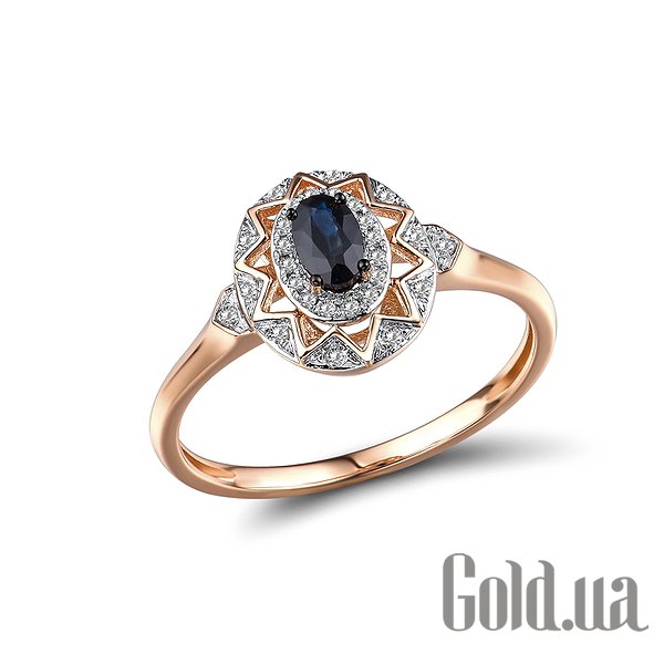 

Кольцо Lurie Jewelry, Женское золотое кольцо с бриллиантами и сапфиром, 15.5
