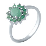 Женское серебряное кольцо с изумрудами, 1728068