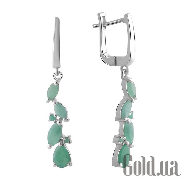 

Серьги с подвесками Fresh Jewelry, Серебряные серьги с изумрудами