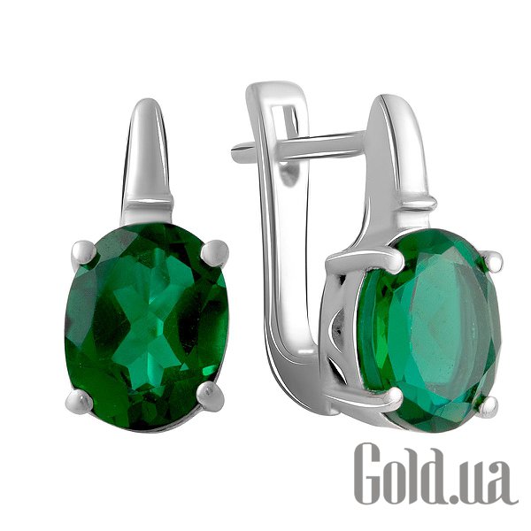 

Серьги Fresh Jewelry, Серебряные серьги с синт. изумрудами