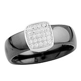Серебряное кольцо с керамикой и куб. циркониями