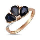 Женское золотое кольцо с бриллиантами и сапфирами, 1513541