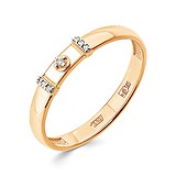 Золотое обручальное кольцо с бриллиантами и эмалью, 1525317