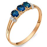 Женское золотое кольцо с бриллиантами и сапфирами, 1554501