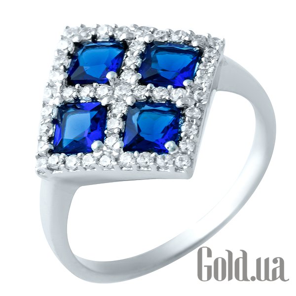 

Женские кольца Fresh Jewelry, Женское серебряное кольцо с синт. сапфирами и куб. циркониями, 17.5