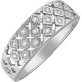 Серебряное обручальное кольцо с куб. циркониями, 1605445