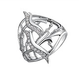 Женское серебряное кольцо с куб. циркониями, 1614405
