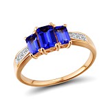 Женское золотое кольцо с бриллиантами и сапфирами, 1618501