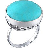 Женское серебряное кольцо с синт. бирюзой, 1619013