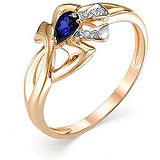 Женское золотое кольцо с бриллиантами и сапфиром, 1649733