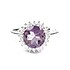 Женское серебряное кольцо с аметистом и куб. циркониями - фото 1