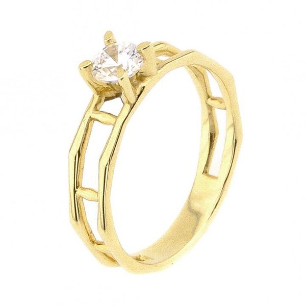 Золотое кольцо с куб. цирконием