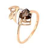 Женское золотое кольцо с дымчатым кварцем, 1740869