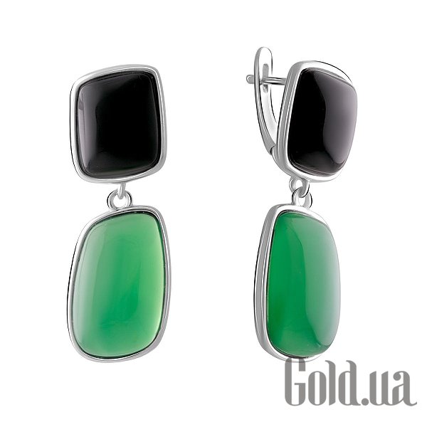 

Серьги с подвесками Fresh Jewelry, Серебряные серьги с агатами и ониксами