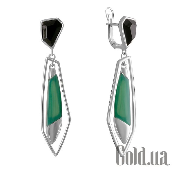 

Серьги с подвесками Fresh Jewelry, Серебряные серьги с агатами и ониксами