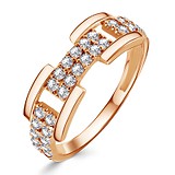 Золотое обручальное кольцо с куб. циркониями
