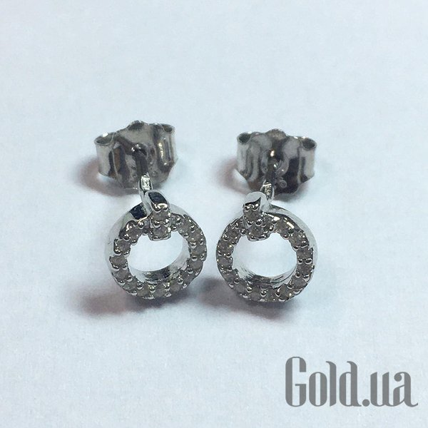 

Серьги-гвоздики Silvex925, Серебряные серьги с куб. циркониями