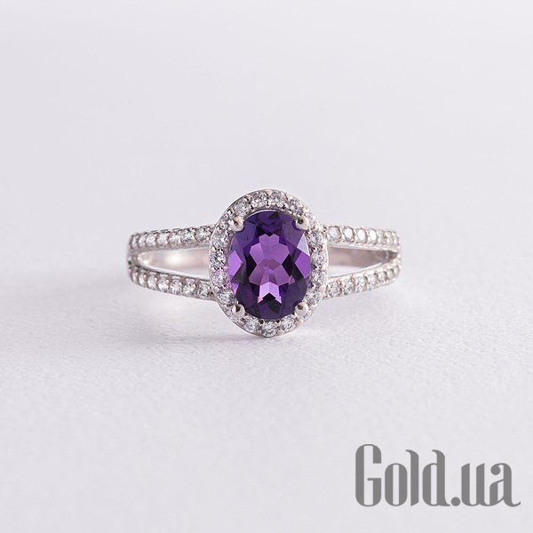 

Женские кольца Украина, Серебряные серьги с куб. циркониями и аметистами, 17