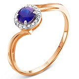 Женское золотое кольцо с сапфиром и бриллиантами, 1554246