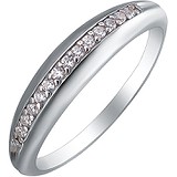 Серебряное обручальное кольцо с куб. циркониями, 1614150