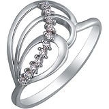 Женское серебряное кольцо с куб. циркониями, 1614406