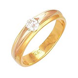 Золотое обручальное кольцо с бриллиантом, 1625670