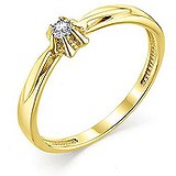 Золотое кольцо с бриллиантом, 1649734