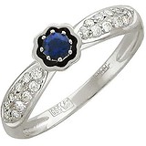 Женское золотое кольцо с бриллиантами и сапфиром, 1666630