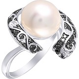 Женское золотое кольцо с бриллиантами и жемчугом, 1673286