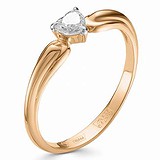 Золотое кольцо с бриллиантом, 1704774