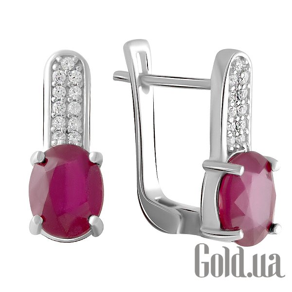 

Серьги Fresh Jewelry, Серебряные серьги с рубинами и куб. циркониями