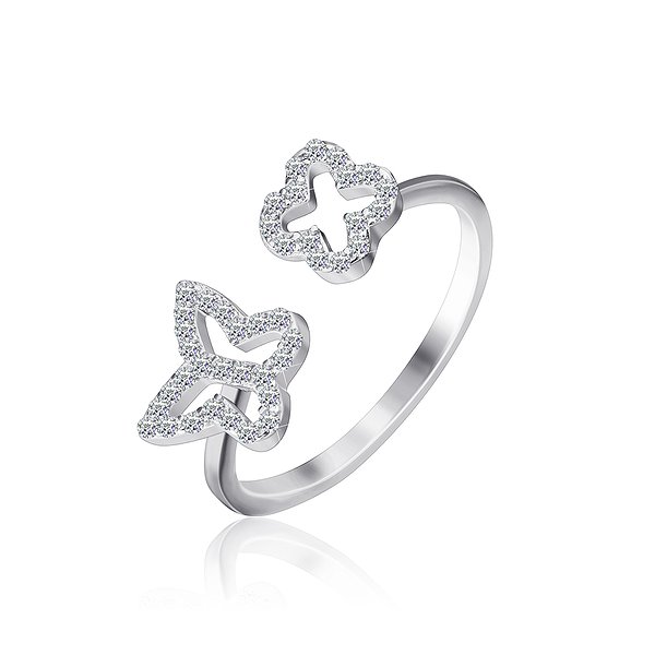 Женское серебряное кольцо с куб. циркониями