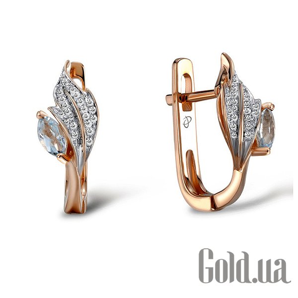 

Серьги Lurie Jewelry, Золотые серьги с бриллиантами и топазами