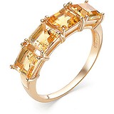 Женское золотое кольцо с цитринами, 1603399