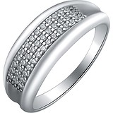 Серебряное обручальное кольцо с куб. циркониями, 1614151