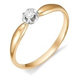 Золотое кольцо с бриллиантом, 1616711