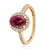 Женское золотое кольцо с синт. рубином и куб. циркониями - фото 1