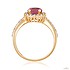 Женское золотое кольцо с синт. рубином и куб. циркониями - фото 3