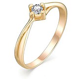 Золотое кольцо с бриллиантом, 1636679