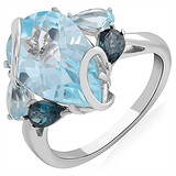 Женское серебряное кольцо с топазами, 1665095