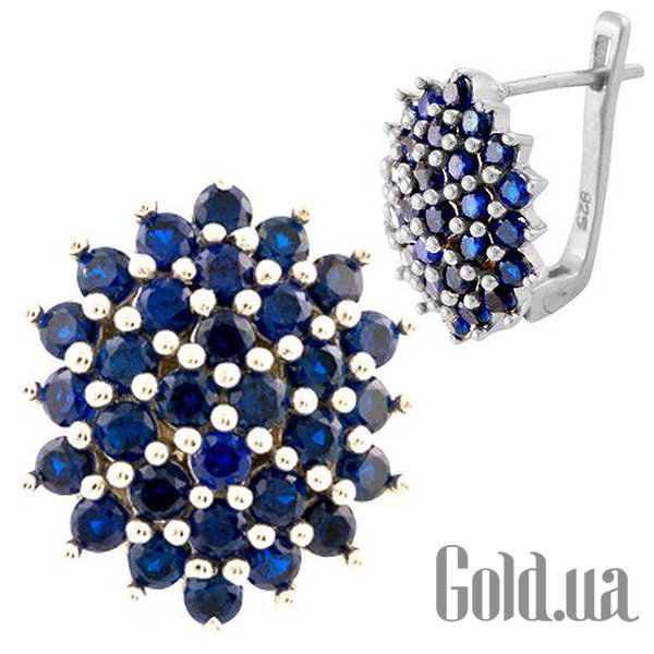 

Серьги Fresh Jewelry, Серебряные серьги с синт. сапфирами