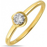 Золотое кольцо с бриллиантом, 1688647