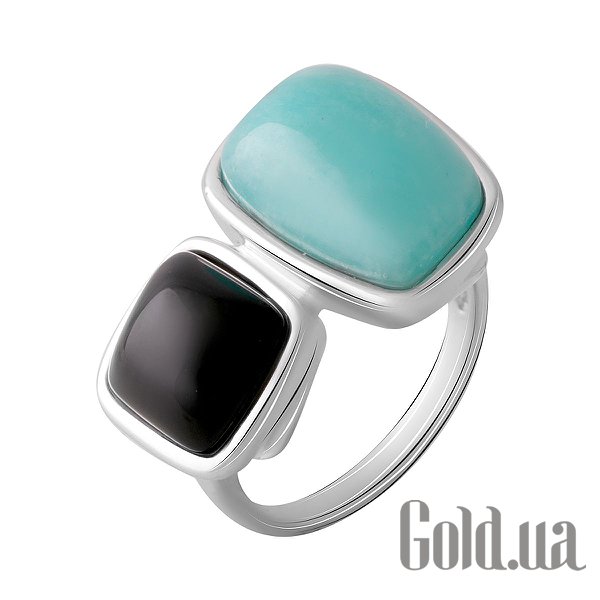 

Женские кольца Fresh Jewelry, Женское серебряное кольцо с амазонитом и ониксом, 17