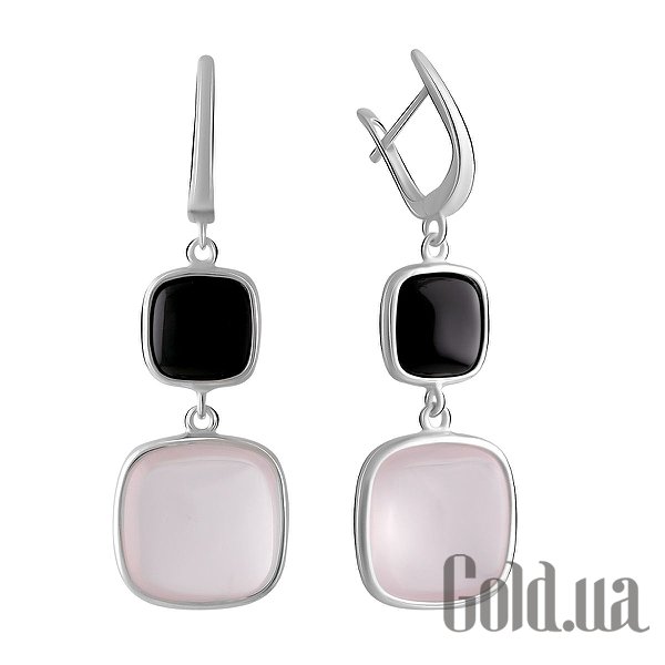 

Серьги с подвесками Fresh Jewelry, Серебряные серьги с кварцами и ониксами