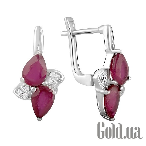 

Серьги Fresh Jewelry, Серебряные серьги с куб. циркониями и рубинами
