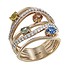 Bibigi Женское золотое кольцо с бриллиантами и сапфирами - фото 1