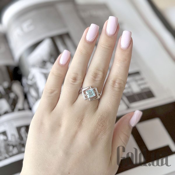 Каблучка Fresh Jewelry Жіноча срібна каблучка з куб. цирконіями та топазом, 17